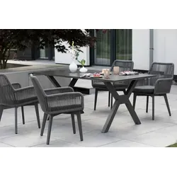Gartenmöbelset Granada 200 cm mit 4 Diningsesseln Marbella