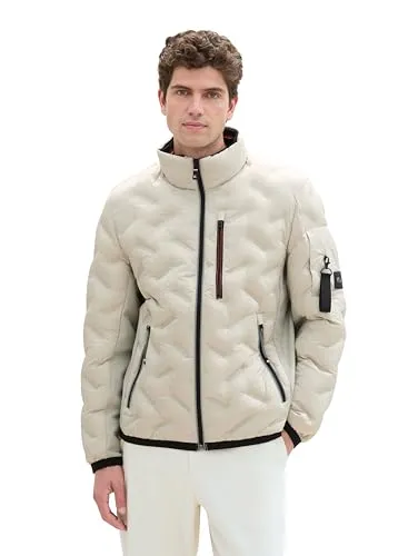 TOM TAILOR Winterjacke beige XXL - Funktionsjacke aus 100% Polyester, pflegeleicht und ideal für kalte Tage, bietet optimalen Schutz und Komfort in XXL.