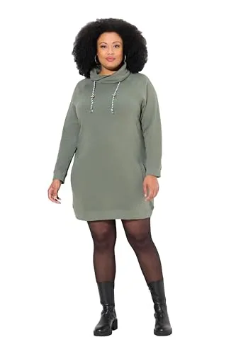 Ulla Popken Kleid, Weiter Kragen in grün von Ulla Popken