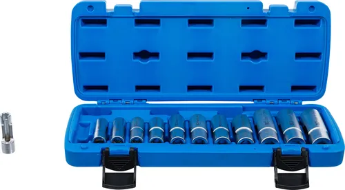 BGS Spezial-Steckschlüssel-Einsatz-Satz, geschlitzt - KFZ-Werkzeuge aus robustem Chrom-Vanadium-Stahl, ideal für präzise Arbeiten mit 3/8