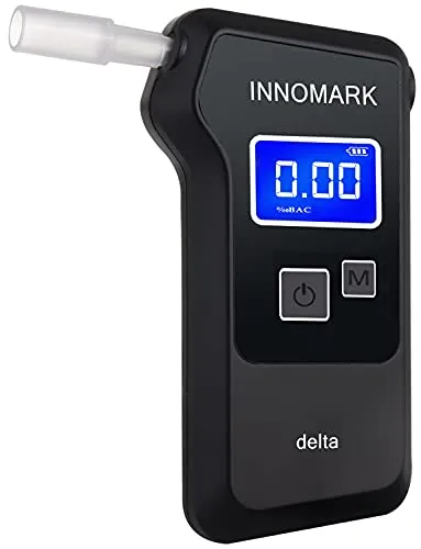 ACE Innomark Delta Alkotester - Digitaler Polizeigenauer Alkoholtester, präzise Messung in Promille und einfache Bedienung mit 10 Mundstücken