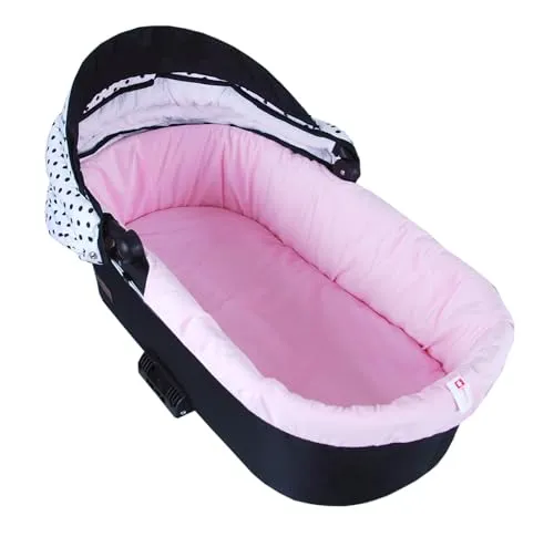 BABYLUX Nestchen für Kinderwagen Stubenwagen – 2tlg. Set W101 Velvet Rosa - Kinderwagenaufsätze mit doppelseitigem Nestchen aus weichem MINKY und 100% Baumwolle sowie isolierender Matratze für individuellen Komfort.