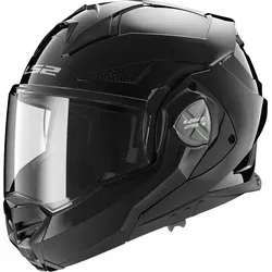 LS2 ADVANT X SOLID Klapphelm Motorrad Gloss Black, M - Motorradhelm aus Tri-Composite-Fasern für hohe Widerstandsfähigkeit und Leichtigkeit. Mit einem Gewicht von nur 1550 g und doppelter Homologation für vielseitige Nutzung.
