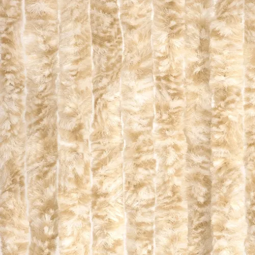 Flauschvorhang 100x230cm beige-weiß – Insektenschutz für Wohnwagen