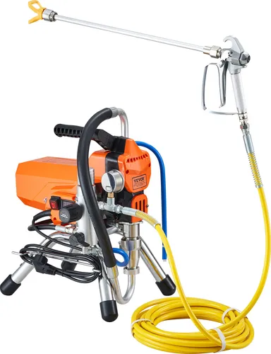 SucceBuy Airless-Wandfarben-Spritzpistole mit Hochdruckrohr, 2000-W-Sprühgerät für wasser- und ölbasierte Innen- und Außenfarben, Hochdruckspritzen