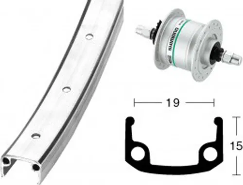V-Rad 28x1 3/8 Nabendynamo DHC3003si Vorderrad - Sonstiges Fahrradzubehör mit hochwertiger Alu-Kastenfelge und leistungsstarkem Shimano Nabendynamo für zuverlässige Beleuchtung und Fahrkomfort.