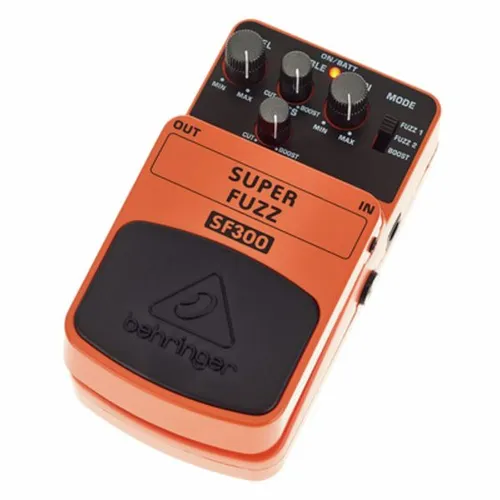 Behringer SUPER FUZZ SF300 - 3-Mode Fuzz Distortion Effektpedal - Gitarren-Effektgeräte: Drei Klangmodi für vielseitige Sounds von klassischem Fuzz bis kräftigem Gain-Boost – ideal für kreative Musiker.