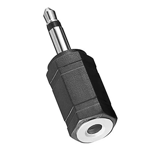 BestPlug Audio Adapter Aux in Out, 3,5mm Stereo Klinke Kupplung Buchse weiblich auf 3,5mm Mono Klinke Stecker männlich, Schwarz