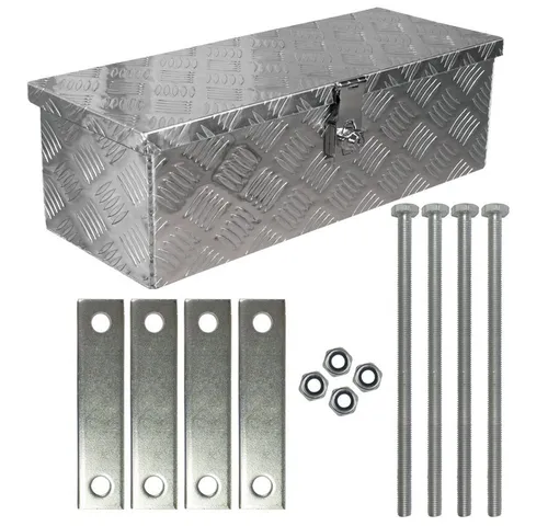 Trucky Anhänger-Deichselbox D025 - Transportbox aus robustem Aluminium mit sicherem Schließmechanismus und kompletten Montagesatz, ideal für Werkstatt und Garten.