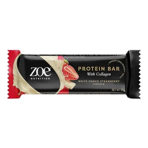 zoe Nutrition Protein Bar (50 g, White Choco Strawberry)