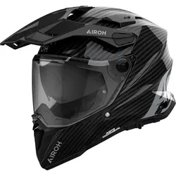 Airoh Commander 2 Carbon - Endurohelm XXL in Schwarz - Motorradhelm für Abenteuerliebhaber, mit 6K Voll-Carbon Außenschale, extra breitem Visier und innovativem A3S Antifog-System für optimale Sicht und Sicherheit.