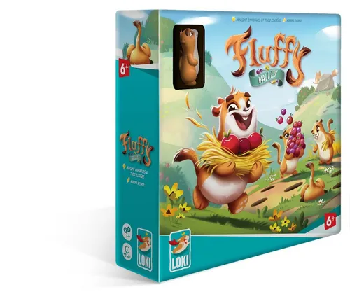 LOKI | Fluffy Valley - Kinderspiel für 1 bis 4 Spieler - Spannendes Strategiespiel für Kinder ab 6 Jahren, ideal für 1 bis 4 Spieler. Sammelt Vorräte und bewahrt euch vor bösen Tieren. Spieldauer ca. 25 Minuten.