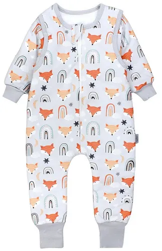 TupTam Babyschlafsack mit Beinen und Ärmeln 2.5 TOG - Idealer Schlafsack für bewegungsfreudige Babys, aus hochwertiger Baumwolle (OEKO-TEX®) für ein angenehmes Schlafklima. Abnehmbare Ärmel und elastische Abschlüsse sorgen für optimale Bewegungsfreiheit.