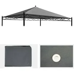 Hhg Ersatzbezug für Dach Pergola Pavillon Calpe 3x3m Grau