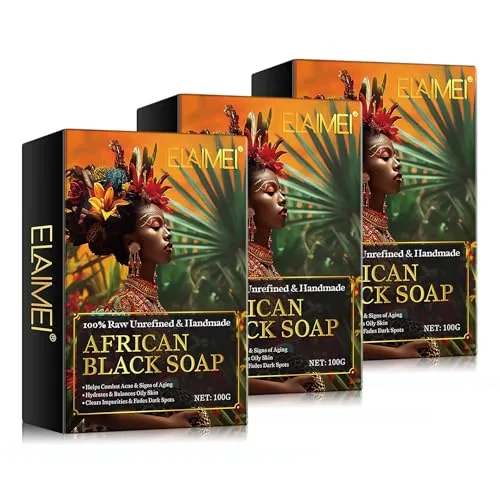 P-Beauty African Black Soap - Vegane Afrikanische Schwarze Seife für Gesicht, Körper & Haare - Die handgefertigte African Black Soap ist ideal für die sanfte Reinigung von Gesicht, Körper und Haar. Sie entfernt Schmutz und überschüssigen Talg und sorgt für ein frisches Hautgefühl. Inklusive Schaumnetz für luxuriösen Schaum.