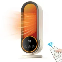 Tekoo Heizlüfter Keramik Heizlüfter 1200W Energiesparend, Timer & Display, Flüsterleiser 40dB Betrieb, Anti-Verbrühungs-Gitter, No-Light-Desig weiß