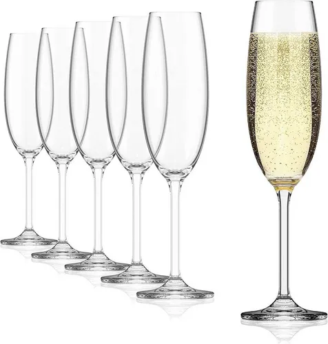 SAHM Sektglas Sektgläser Set 6 teilig- 220ml Sektglas - Prosecco Gläser, Edles Glas, 100% recyclebar