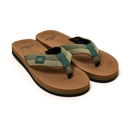 BRASILERAS Herren Zehensandalen mit Rutschfester Sohle bequem Schuhe für Strand/Schwimmbad/Stadt grün 44 EU