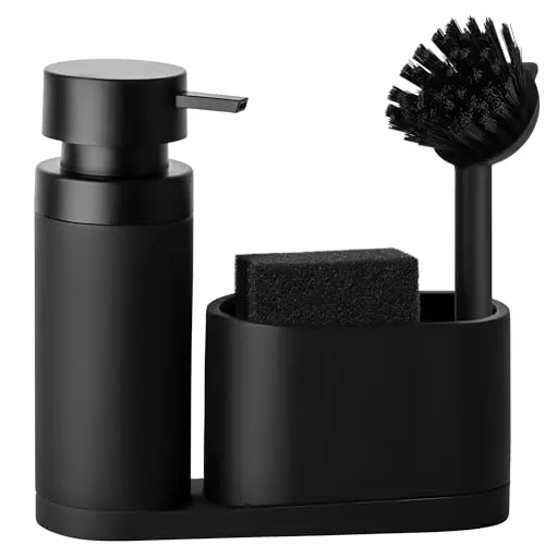 blackswedenhome. Design Spülbecken Organizer mit Seifenspender und Spülbürste
