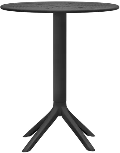 CLP Tisch Lacota Ø 60 cm - Wetterfester Gartentisch - Kaffeetisch aus langlebigem, UV-beständigem Polypropylen, ideal für Garten, Balkon oder Terrasse. Bietet Platz für 2-4 Personen und besticht durch modernes Design.