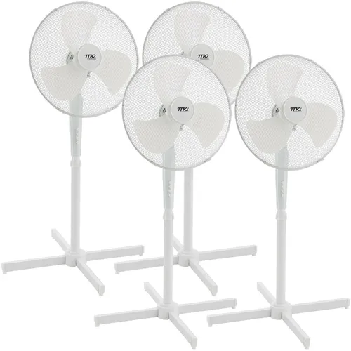 BURI Leiser Standventilator 57 dB – Höhenverstellbar und energieeffizient - Standventilator mit nur 57 dB für ruhige Kühlung – ideal für Schlafräume und Büros. 3 Geschwindigkeitsstufen und 80° Oszillation für optimale Luftverteilung.