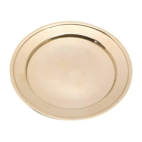 NKlaus Kerzenteller Klassisch Ø11cm Messing Gold gebürstet Untersetzer matt Dekoration 10488