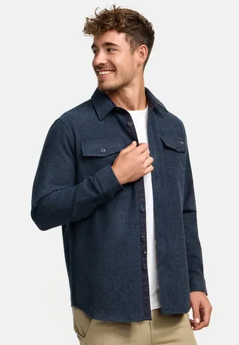 Indicode Herren INLui Langarm-Hemd mit Zwei Brust-Taschen - Herrenhemd im Regular Fit, aus nachhaltigen Materialien, ideal für umweltbewusste Männer. Praktische Brusttaschen bieten zusätzlichen Stauraum.