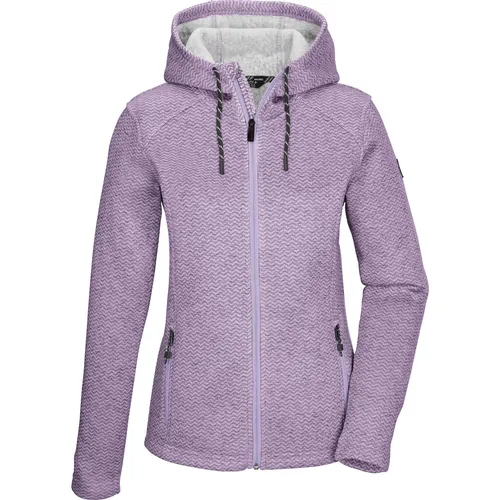killtec KOW 5 WMN Strickfleecejacke lavendel - Damen Outdoor Freizeitjacke mit verstellbarer Kapuze, ideal für aktive Tage dank Comfort-Stretch-Material und seitlichen Zippertaschen für Sicherheit.