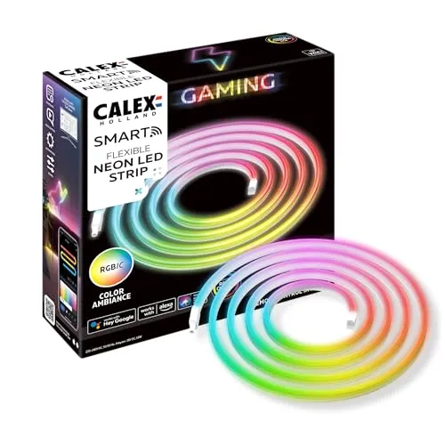 CALEX Gaming Neon LED Strip, RGBIC Farben, Razer Chroma kompatibel, PC-Sync, 2 m