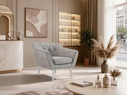 MKS MÖBEL Sofa PIRS, 1-Sitzer, Design mit Steppung, Wellenfederung, Scandi-Design, Füße wählbar