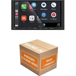 JBL Legend 700D Autoradio Einbaupaket für Mercedes C-Klasse W203 - Komplettset für den schnellen Austausch des Radios in Ihrem Mercedes C-Klasse W203 (2000-2007). Inklusive JBL Legend 700D, Lenkradinterface und Antennenadapter – alles für eine einfache Installation.