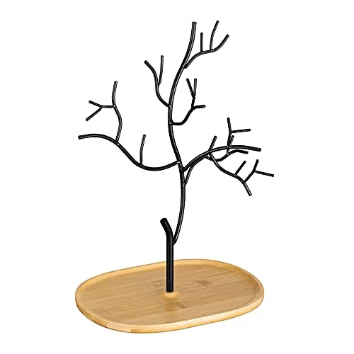 Navaris Schmuckbaum aus Holz und Metall - Schmuckständer für Ketten Ohrringe Ringe - Deko Schmuck Aufbewahrung - Ständer