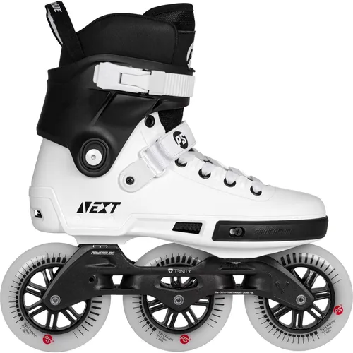 Powerslide Inline Skate Next Core Black 110 - Renn-Skates mit TRINITY 3-Punkt-Befestigung für optimale Kraftübertragung und Kontrolle, ideal für Urban und Fitness, komfortabel dank MYFIT Recall Liner.