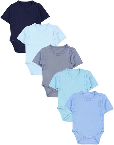 TupTam Baby Body Kurzarm Jungen – 5er Set aus Baumwolle, OEKO-TEX Zertifiziert - Bodys für Baby-Jungen, komfortabel aus 100% Baumwolle, ideal für empfindliche Babyhaut mit praktischem Druckknopfverschluss für einfaches Wickeln.