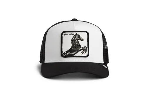 GOORIN Bros. Stallion Trucker Cap – Klassische Trucker Kappe in Weiß - Stylische Trucker Cap mit Hengst-Motiv, ideal für jeden Anlass. Hergestellt aus 57% Polyester und 43% Baumwolle, sorgt für angenehmen Tragekomfort und hat eine One Size Passform.