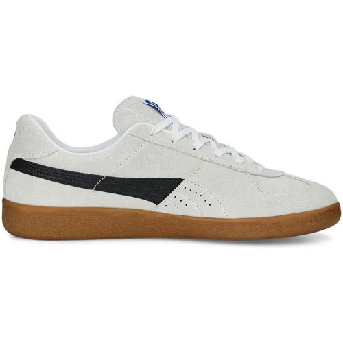 Puma Handball Sportschuhe in Übergrößen Weiß 106695-03 - Hallenschuhe für Handball, leichtes Wildleder-Obermaterial für optimale Beweglichkeit und Stabilität, ideal für Innenräume mit hervorragender Haftung.