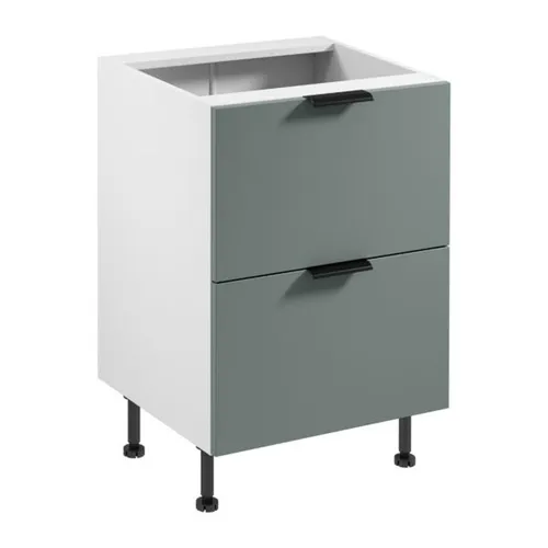 Küchenschrank Unterschrank mit Soft-Close-Funktion - Moderner Küchenschrank mit 2 Schubladen und Soft-Close-Tür. Ideal für die Küche oder das Esszimmer, aus robustem Holz gefertigt, freistehend und mit verstellbaren Füßen.