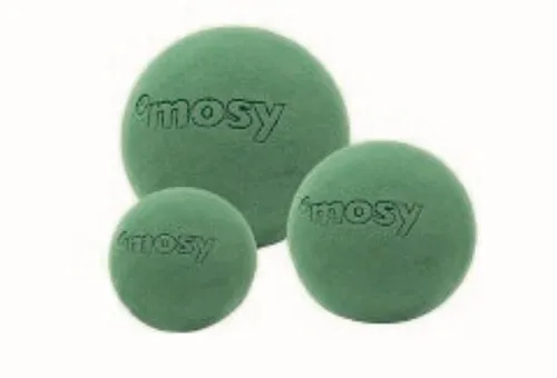 mosy Bastelfilz Steckschaum-Kugeln, 9 cm Durchm, 3 Stück, Steckmasse-Kugel, Steckmoos, Steckschwamm, rund, Blumen-Gesteck