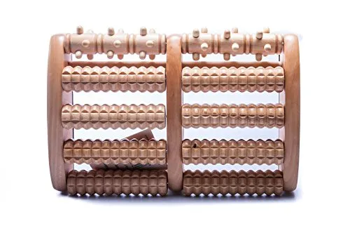 Fußmassagerolle I Fußroller aus Holz I Massage I Fußreflexzonenmassage I Geeignet für Plantarfasziitis und Fersensporn I Aus hochwertigem Lotusholz