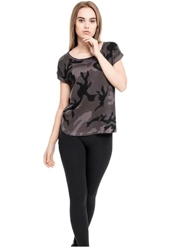 Urban Classics Damen Regular Fit T-Shirt Shaped Tee TB1635, Gr. Medium, Mehrfarbig (Dark Camo 784)