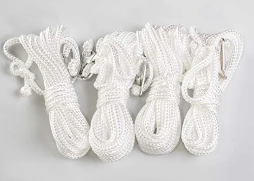 4er Pack Zelt Abspannleine 5 mm x 4 m Zeltschnur Spannseil Seilspanner Schnur Abspannseil