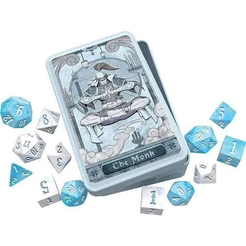Beadle & Grimms Mönch Würfel Set (14) - Gesellschaftsspiel-Würfelset für RPG-Fans, perfekt für den Mönch-Charakter, mit 14 hochwertigen, mehrfarbigen Würfeln für epische Abenteuer.