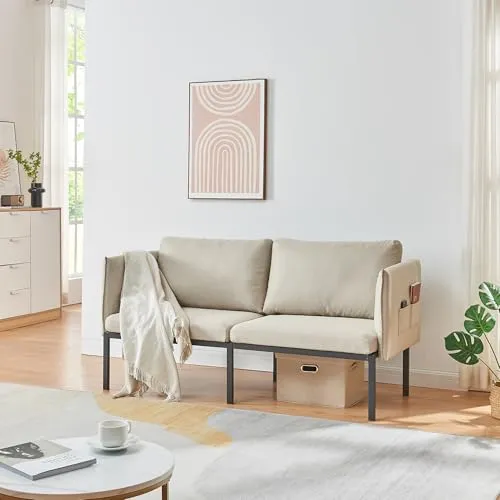 en.casa 2-Sitzer Sofa »Kamar« Beige