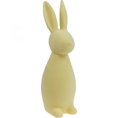 Deko-Hase beflockt gelb 47cm - Ostern Dekofigur - Moderne Dekofigur für Ostern, 47cm hoch und beflockt. Ideal für eine festliche Atmosphäre und ein Blickfang in jedem Raum.