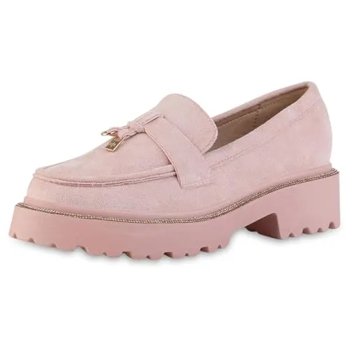 VAN HILL Damen Plateauschuhe mit Blockabsatz - Damen-Sneaker mit funkelndem Strass, ideal für trendbewusste Frauen, die Komfort und Stil kombinieren möchten.