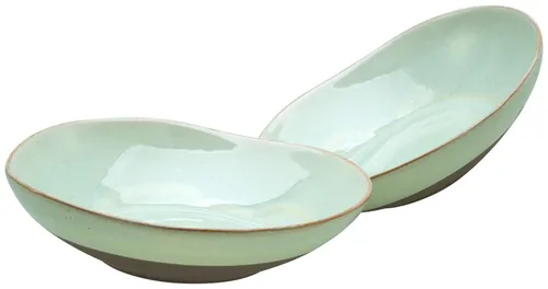 CreaTable Basalt Bio Pasta Bowl 2-tlg (Salbei) in grün von CreaTable