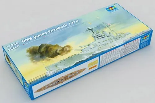 Trumpeter 05797 HMS QUEEN ELIZABETH 1918 1:700 Modellbausatz - Modellbausatz im Maßstab 1:700 der HMS Queen Elizabeth 1918, ideal für Sammler ab 12 Jahren, inklusive OVP und aus hochwertigem Kunststoff gefertigt.