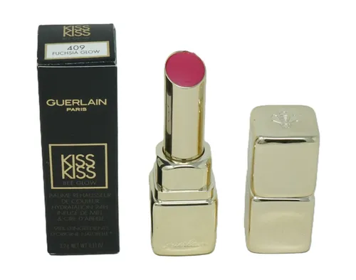 Guerlain Kiss Kiss Shine Bloom Lippenstift 409 Fuchsia Glow - Hochwertiger Lippenstift mit strahlendem Fuchsia-Farbton, pflegt die Lippen und sorgt für einen glänzenden Look. Ideal für jeden Anlass.
