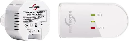 Protector Funk-Abluftsteuerung AS 6020.3 - 1000 W, in Weiß und Braun, optimiert die Luftzirkulation für ein besseres Raumklima