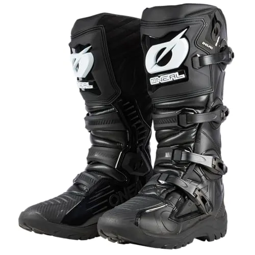 ONeal RMX Enduro Stiefel - Schwarz - 48 EU - Motorradstiefel mit hervorragender Flexibilität und Stabilität, ideal für Enduro-Fahrten. Robuste Metallschnallen und perforiertes Innenfutter sorgen für optimalen Komfort und Belüftung.